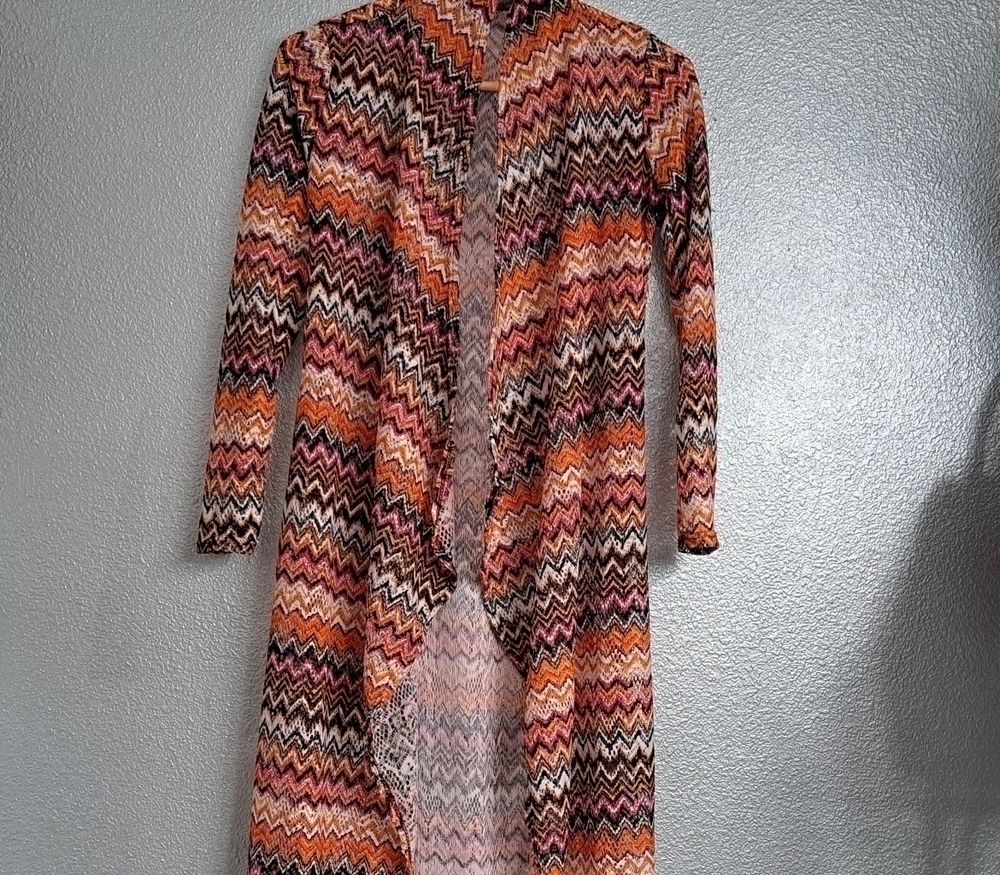 Multi Coĺored Open Duster